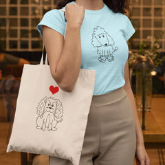 Line Drawing Dog Breeds with Red and Pink Hearts Design