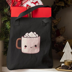 Cute Pink Mug of Hot Chocolate with Marshmallows Kids Christmas Character Design
