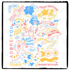 Harry Styles Colourful Doodles Song Album Design