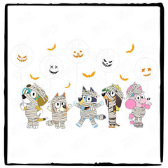 BLUEY Halloween Mummies Design