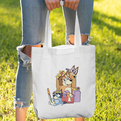 BLUEY Mum Chilli With Bingo And Bluey With Crown Blue Kids TV Design