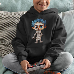 Blue Haired Child Mummy Monster Kids Halloween Design