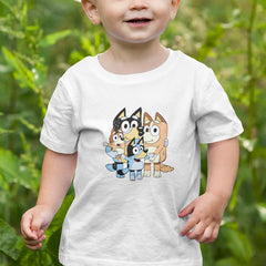 BLUEY Family Hug Happy Blue Kids TV Design