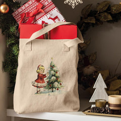 Christmas Tree Girl Children Merry Xmas Pattern Design