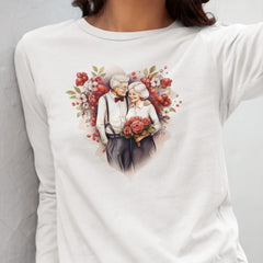 Old Couple with Red Roses Anniversary Design
