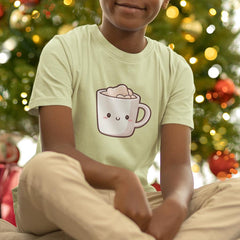 Cute Smiley Mug of Hot Chocolate with Marshmallows Kids Christmas Character Design