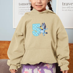 Happy Bluey Character 5th Birthday Number Design