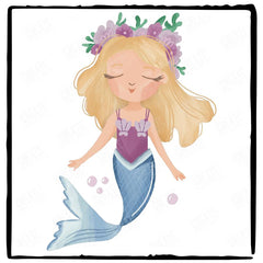 Mermaid Blonde Hair Kids Baby Pattern Design