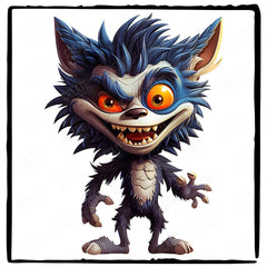 Blue Child Werefolf Monster Kids Halloween Character Design