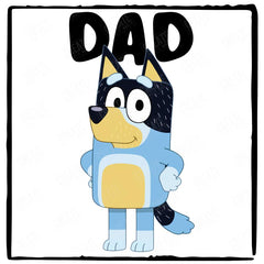 BLUEY Dad Bandit Standing Left Blue Kids TV Design