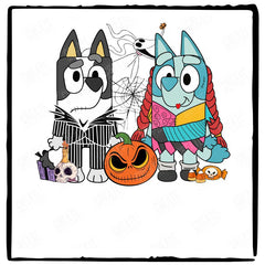 BLUEY Halloween Jack & Sally Design