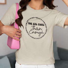 You Are More Than Enough Simple Black Text Quote Affirmation Design