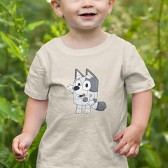 BLUEY Muffin Heeler Dog Waving Pose Kids TV Design