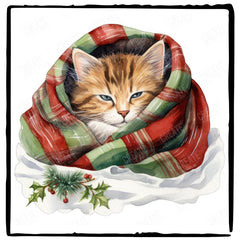 Christmas Scarf Cat Cute Pattern Design