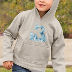 Blue Number Three Birthday Pattern Design