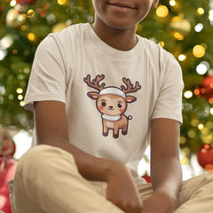 Cute Little Reindeer With Snow Hat Kids Christmas Character Design