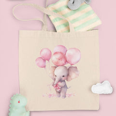 Cute Pink Bday Elephant Holding Balloons Pattern Design