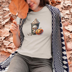 Halloween Coffee Creepy Skull Fall Pattern Design