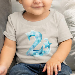 Blue Number Two Birthday Pattern Design