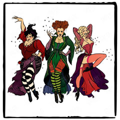 Hocus Pocus Sanderson Sisters Pin Up Style Halloween Design