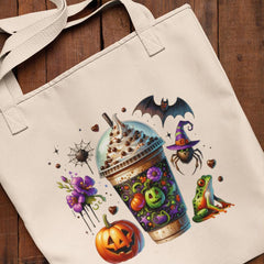 Halloween Coffee Spooky Pumpkin Toad Fall Pattern Design