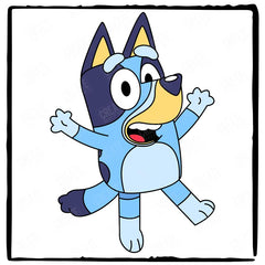 BLUEY Happy With Hands Up Blue Kids TV Design