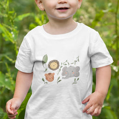 Kids Safari Cute Characters Elephant Lion Tiger Heads