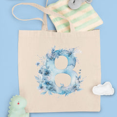 Blue Number Eight Birthday Pattern Design
