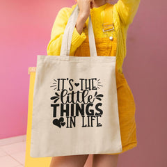 It's The Little Things In Life Simple Black Line Quote Affirmation Design