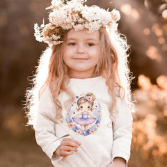Brown Hair Pruple Ballerina Design