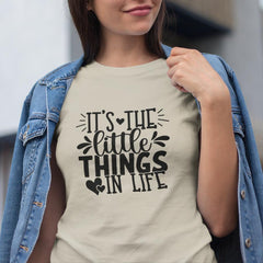 It's The Little Things In Life Simple Black Line Quote Affirmation Design