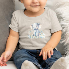 Cute Blue Elephant On A Clouds Pattern Design