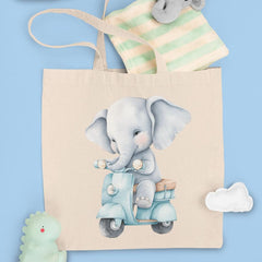 Blue Elephant Scooter Pattern Design