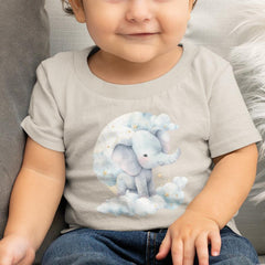 Blue Elephant Clouds Stars Pattern Design