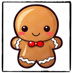 Cute Gingerbread Man Cookie Kids Christmas Character Design