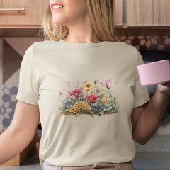 Bunch of Wild Flowers Plants Yellow Pink Design 1