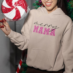 Merry Mama Pink Text Christmas Design