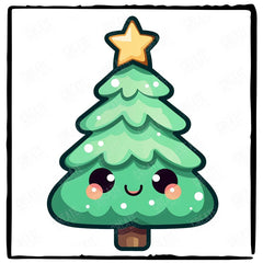 Cute Smiling Christmas Tree Kids Christmas Character Design