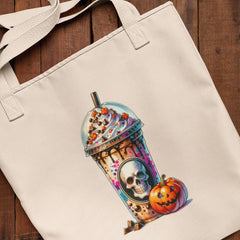 Halloween Coffee Skull Spooky Fall Pattern Design
