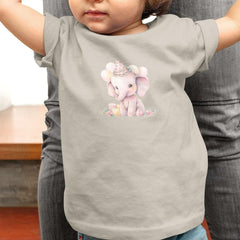 Cute Pink Elephant Birthday Hat Balloons Pattern Design