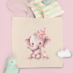 Cute Pink Elephant Birthday Hat Pattern Design