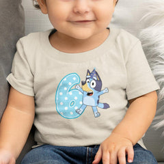 Happy Bluey Character 6th Birthday Number Design