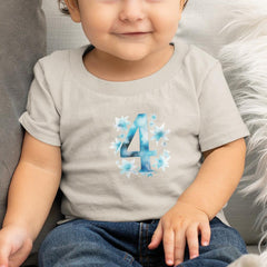 Blue Number Four Birthday Pattern Design