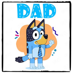 BLUEY Bandit Dad Waving Blue Kids TV Design