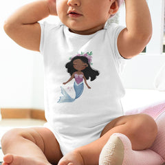 Mermaid Dark Hair Kids Baby Pattern Design