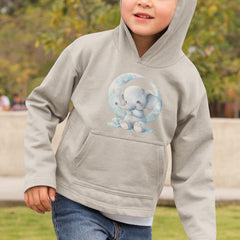 Blue Elephant Moon Pattern Design