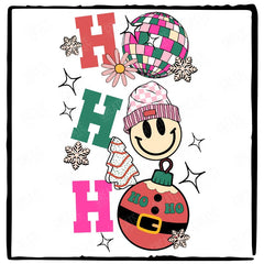 Ho Ho Ho Smiley Face Tree Ornament Christmas Design