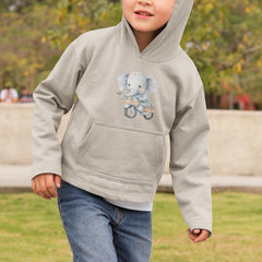 Cute Blue Elephant Riding A Bike Pattern Design