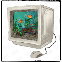 Retreo PC Computer Fish Tank Aesthetic Pattern Design