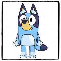BLUEY Standing Smiling Happy Blue Kids TV Design